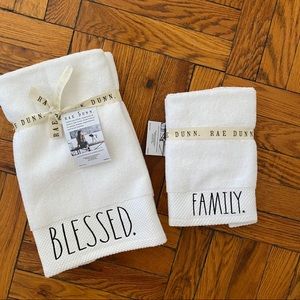 Set of Rae Dunn Blessed Family towels
